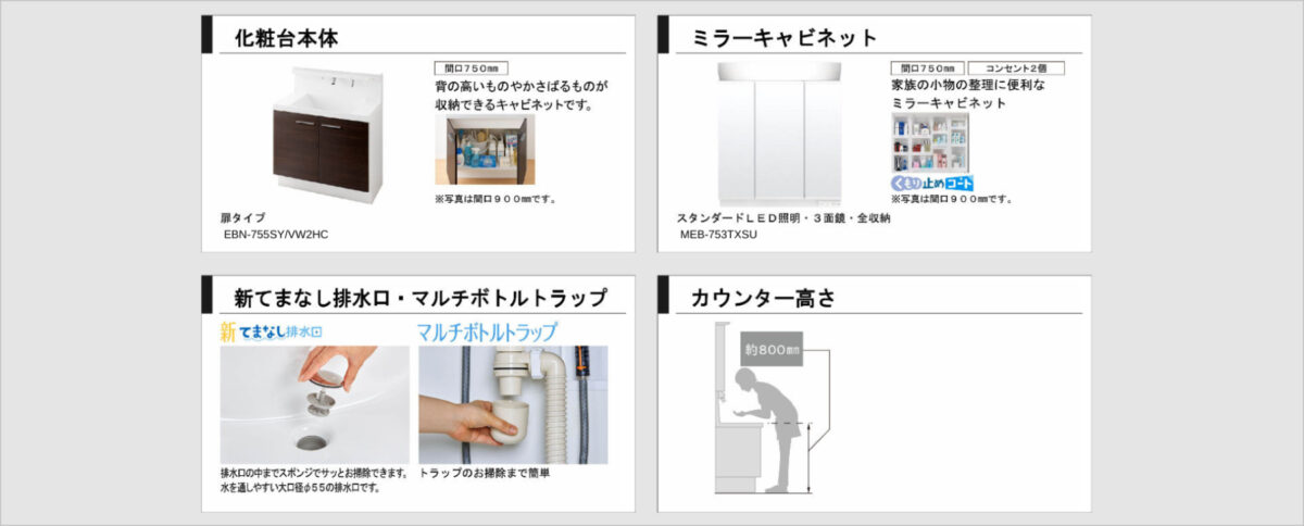 洗面台の仕様